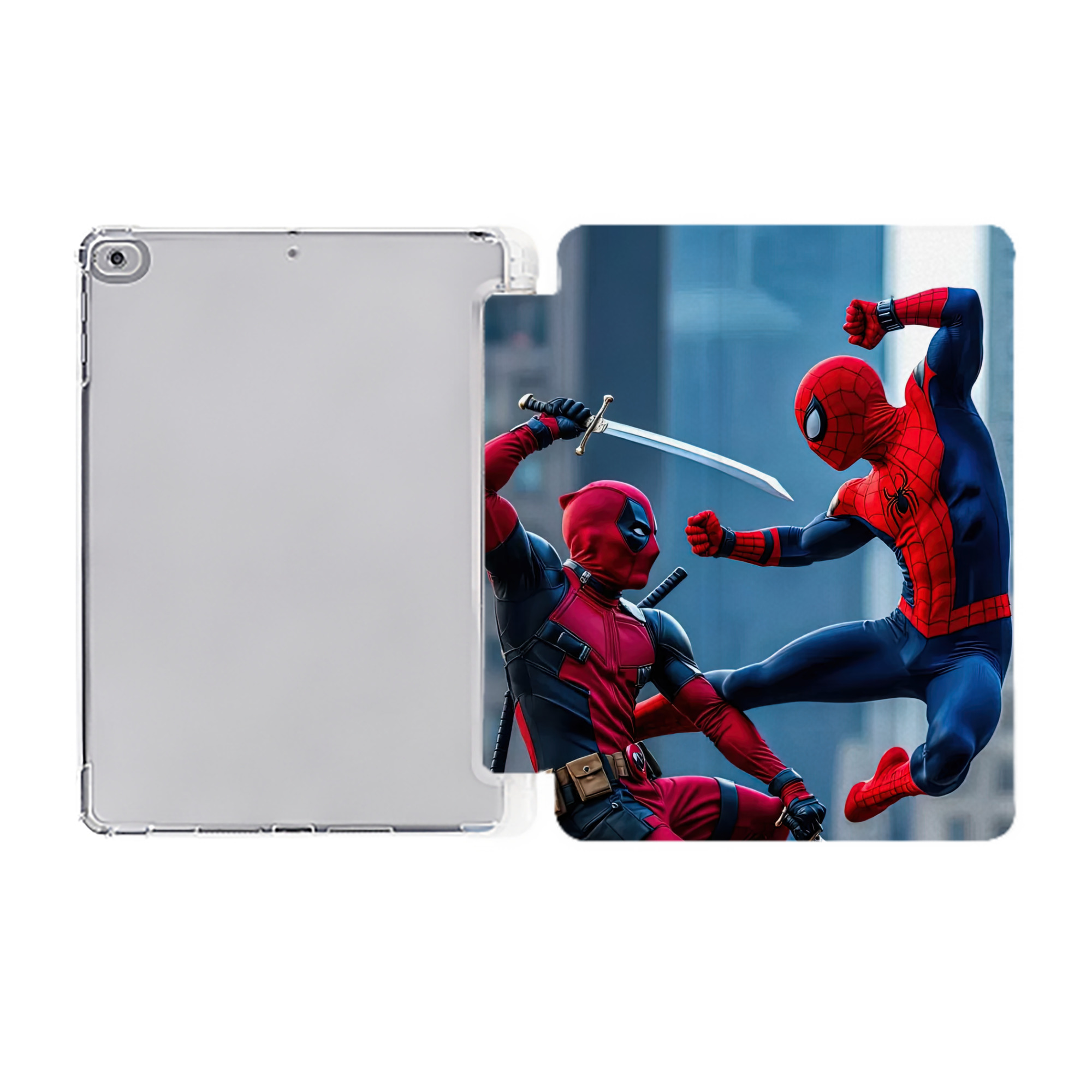 （画像用） Spider Man スパイダーマン IPad ケース ペン収納付き 三つ折りスタンド PUレザー×シリコン 対応機種9.5/10.5/10.9インチ